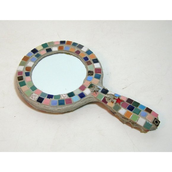 Hand Mirror Mosaic Mystical Fantasy - Picture 2 of 5